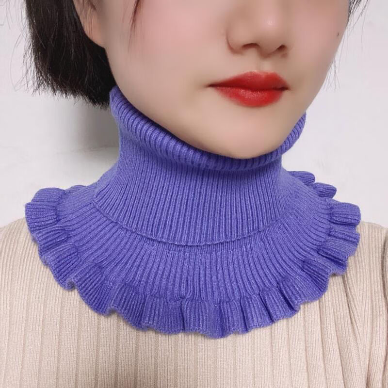 头秋冬款保暖护颈椎脖套百搭装饰假领子针织毛线时尚衣领毛线围脖白色