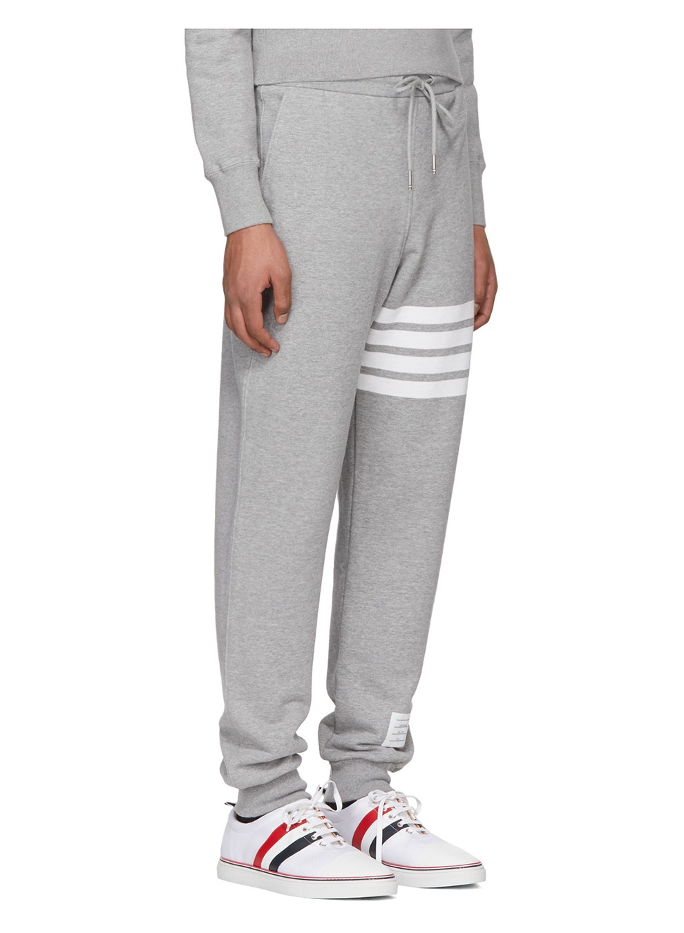 布朗(thom browne) 【现货】 男士棉质4条纹针织tb裤子休闲运动卫裤