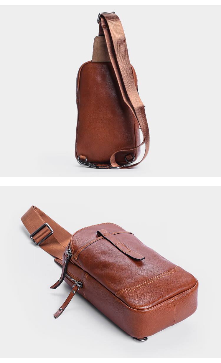 伯莎丹顿berthadenton胸包男2022新款软皮斜挎肩包头层牛皮休闲大容量