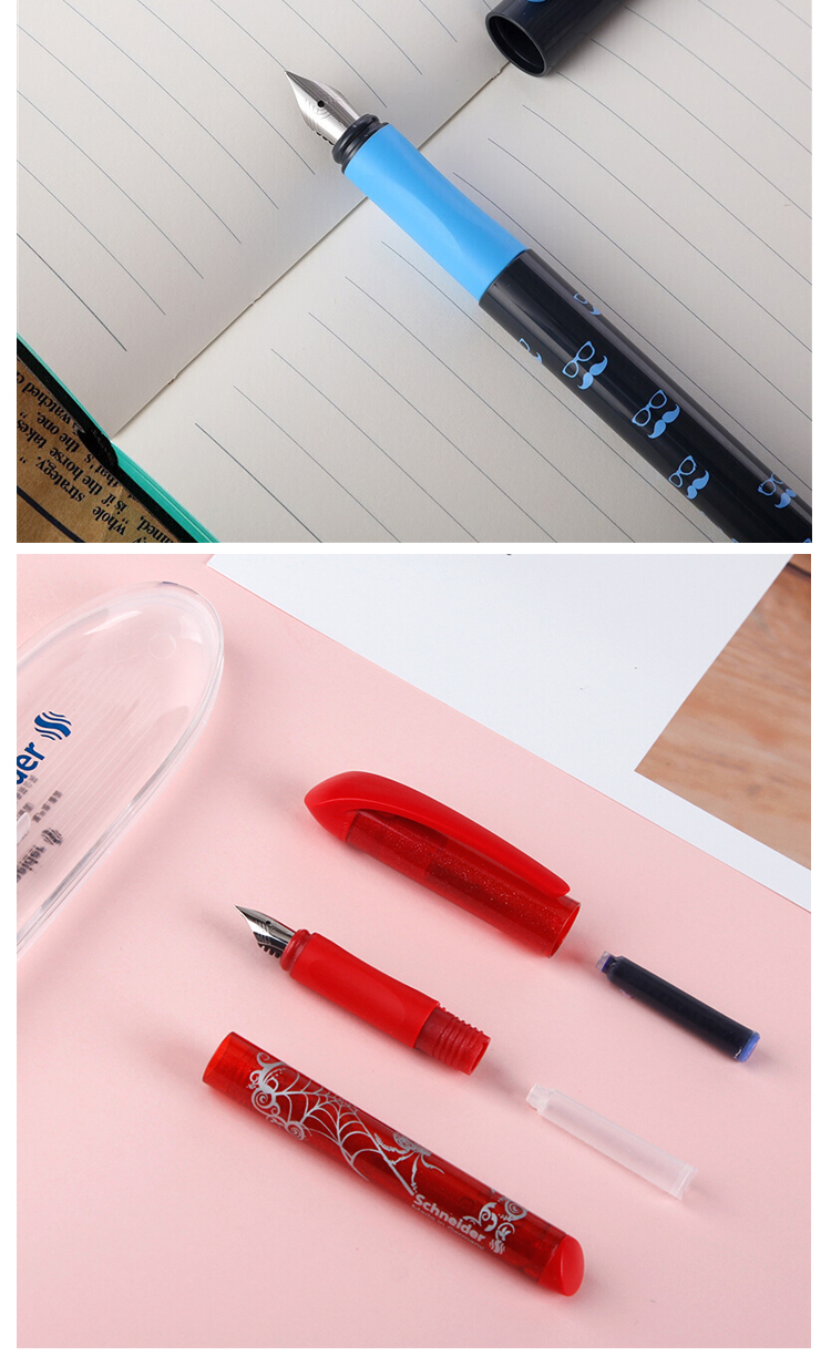 施耐德学生钢笔儿童正姿小学生可擦练字笔f尖05easy德国墨水笔