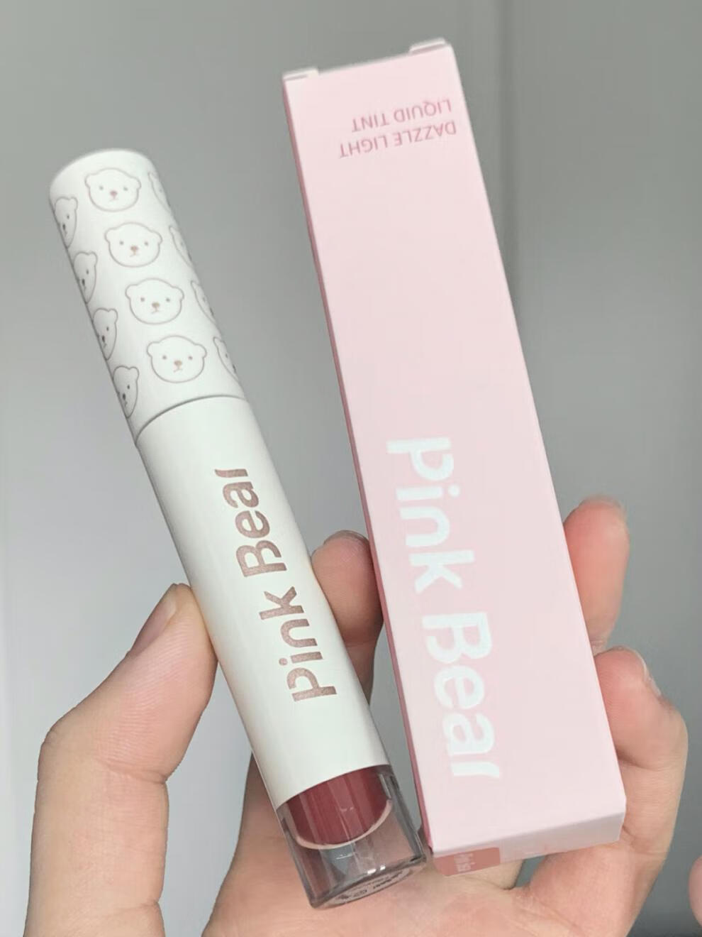 pinkbear唇釉310皮可熊镜面水光小布丁320皮克熊联名礼盒 l520蔷薇
