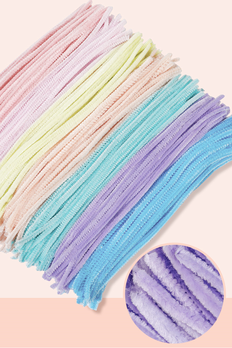 毛根扭扭棒 马卡龙色毛根毛条扭扭棒毛绒条创意幼儿园手工diy儿童制作