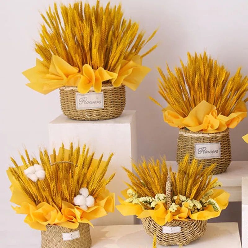 工厂现发批发天然麦穗开业大麦干花田园装饰干花插花摆件拍摄道具北极