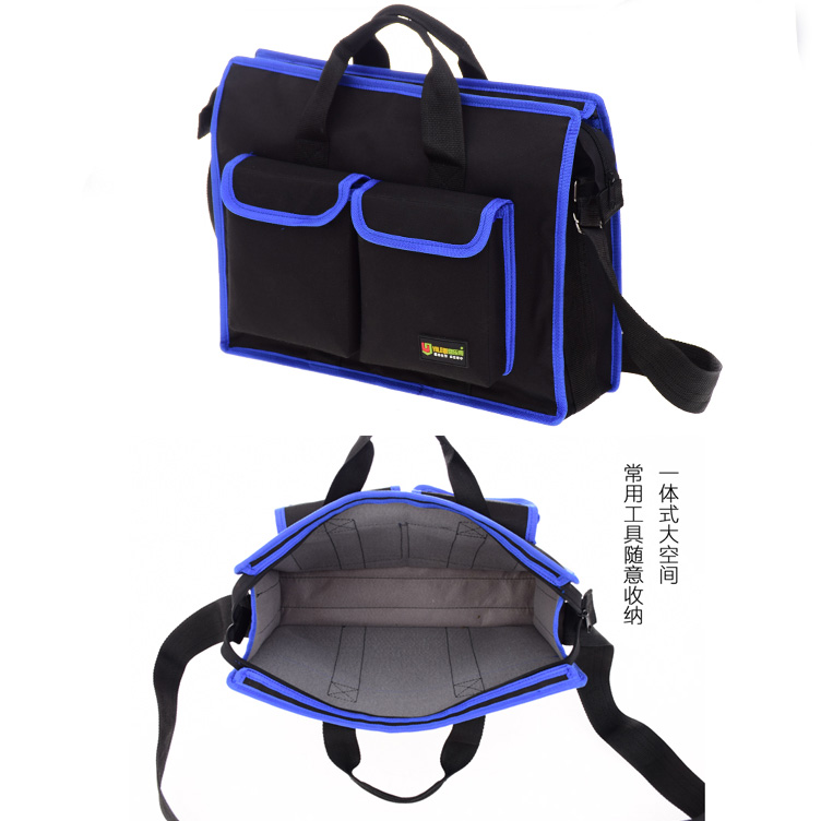 木工工具包男帆布加厚单肩劳保耐磨家电维修电工小电工包lqa3灰色39