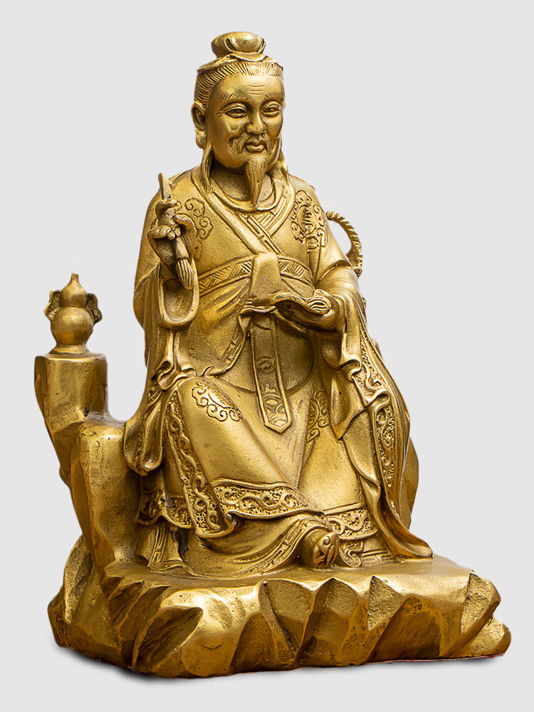 孙思邈铜像道教药王像神医孙思邈神像纯铜医圣孙真人菩萨铜像家用供奉