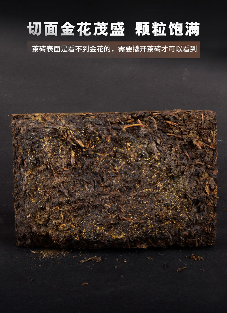 黑茶泾阳茯茶砖茶陕西特产茶叶金花茯茶泾渭官茶