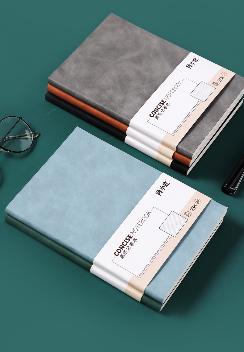 羚小鹿皮面笔记本a5记事本100页商务会议本文具办公创意日记本简约羊