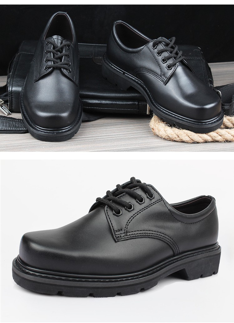 3515军勾低帮皮鞋线缝底固特异系带鞋工装鞋防滑男鞋品质定制款黑色43