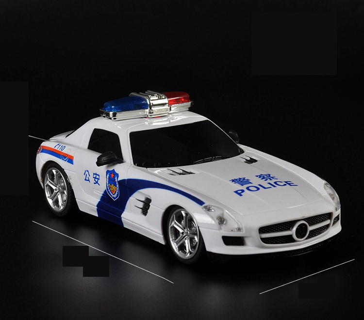 不舍天真 充电遥控警车儿童玩具110公安汽车灯光音乐2男孩生日礼物3-4