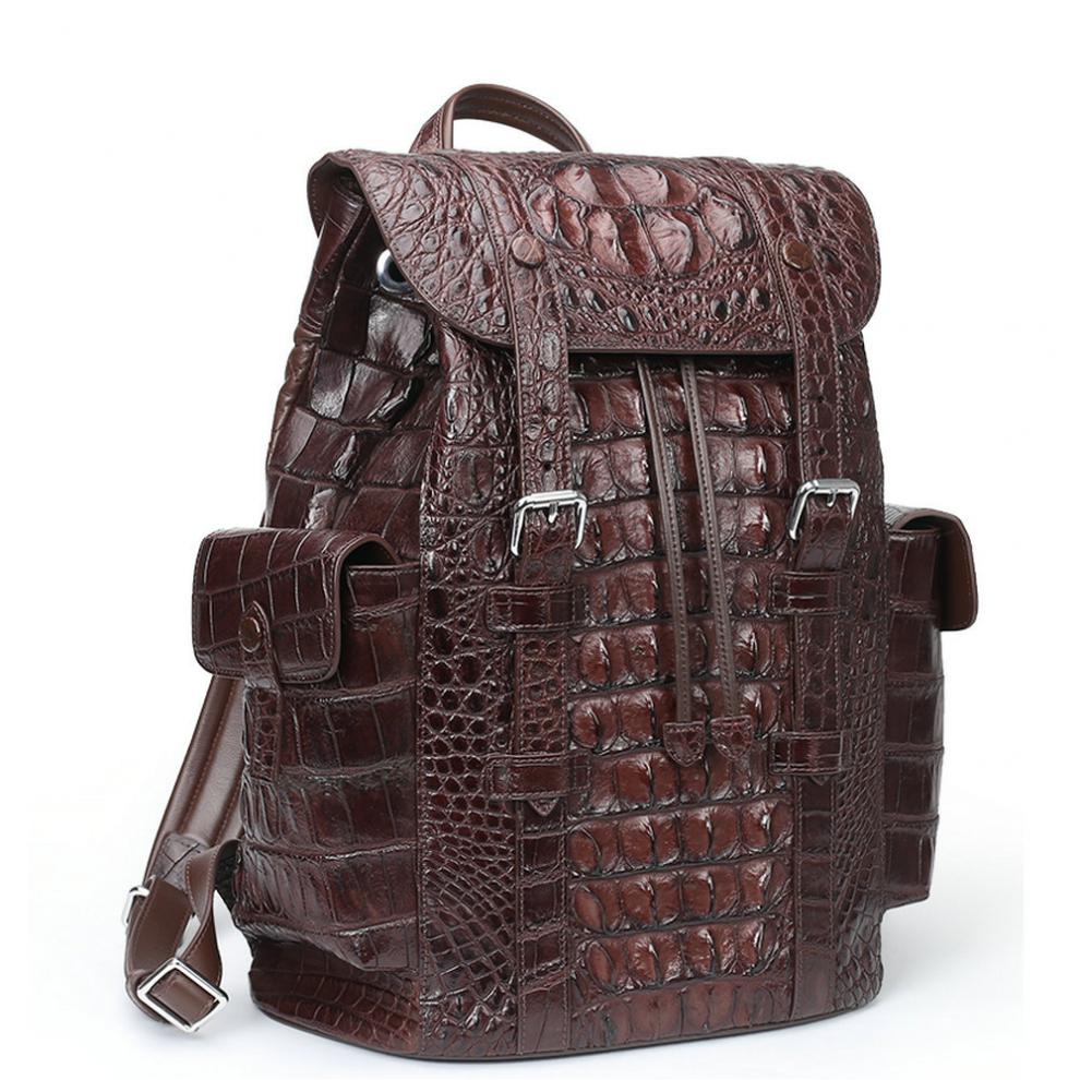 kokt轻奢品牌暹罗鳄鱼皮双肩包男真皮男包大容量休闲商务行李背包户外