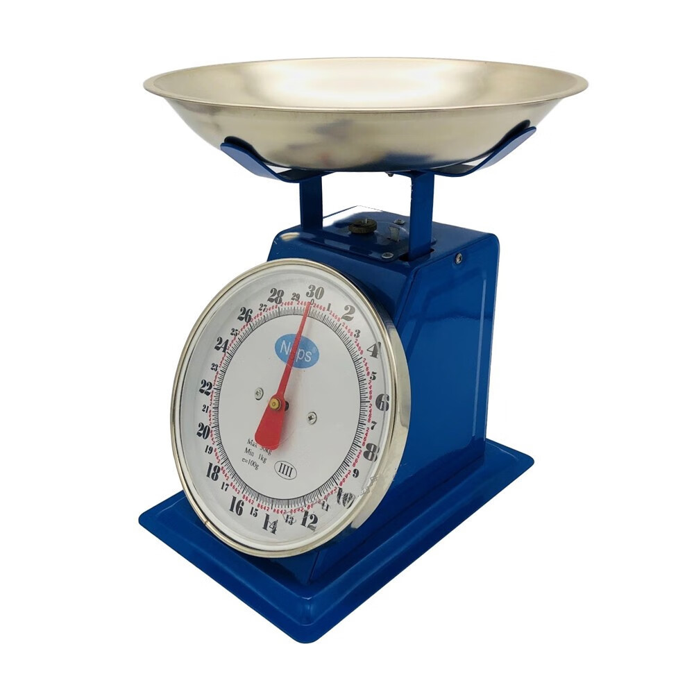 弹簧秤商用小型家用盘称公斤指针托盘秤老式机械厨房台称蓝色称重10