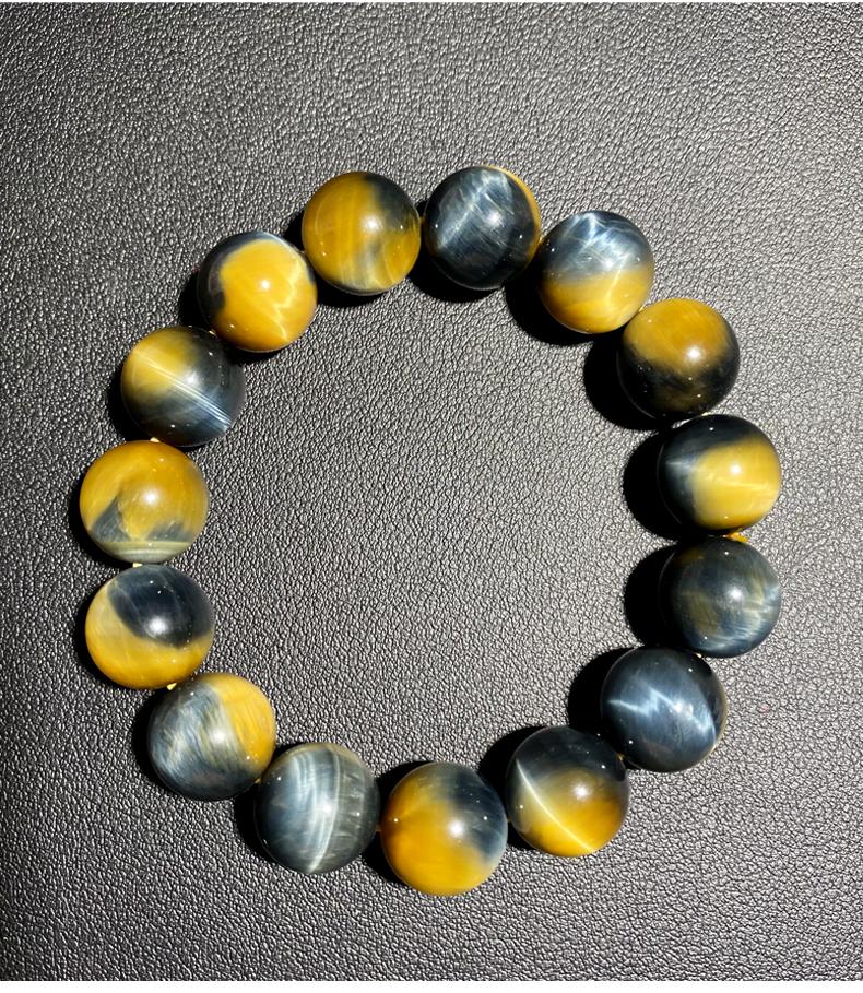 虎睛石手串品位金蓝共生手链男女礼品收藏级梦幻虎眼石送礼生日礼物