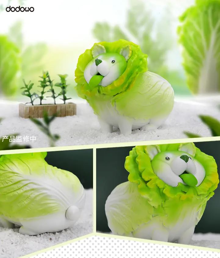 蔬菜精灵盲盒菜狗现货日本stasto蔬菜精灵菜狗扭蛋大蒜猫盲盒五只透明