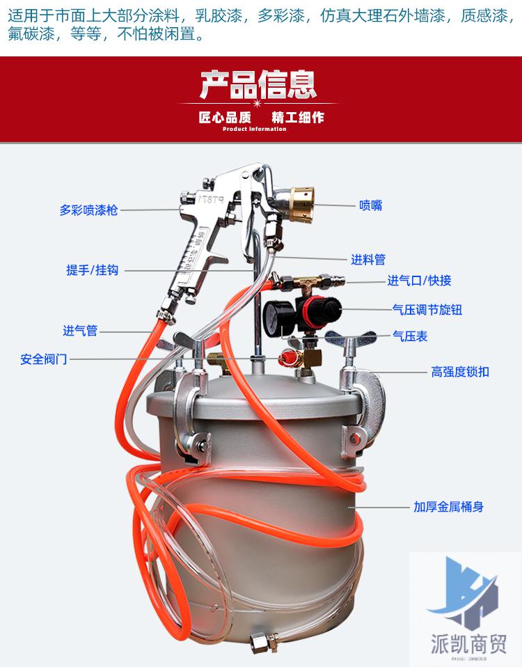 10升多彩漆喷枪15升压力桶枪大理石乳胶漆仿石漆水包水喷抢2升2升20