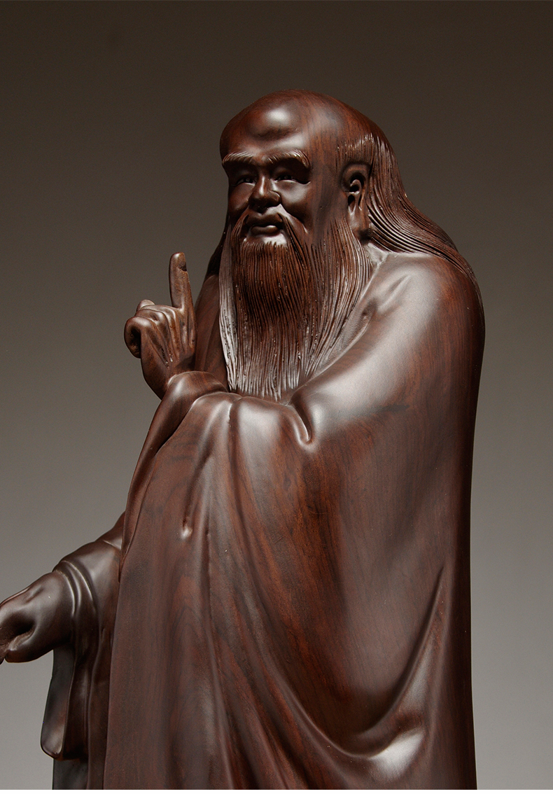 福渊阁木老子像雕刻摆件太上老君道教宗师道祖像古人圣贤红木工艺品