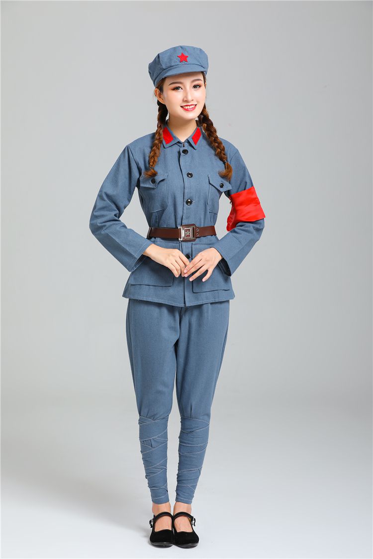 儿童小红军演出衣服元旦儿童八路军演出服套装成人新四军红军影视道具