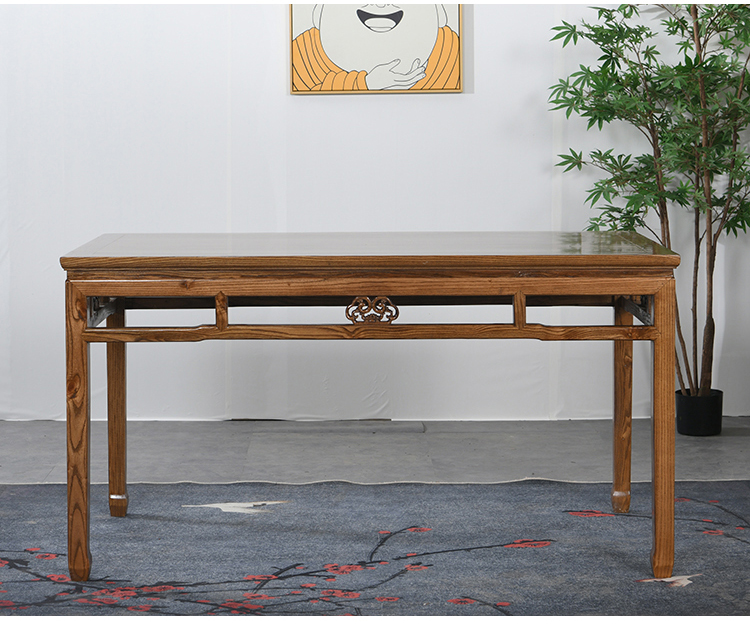 中式毛笔书法桌实木书画桌绘画书桌榆木仿古画案简约练字写字台 1.