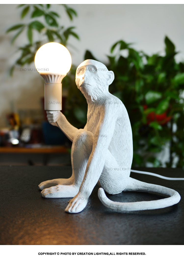 猩猩点灯北欧设计师创意客厅吊灯床头灯服装店咖啡厅过道壁灯个性猴子