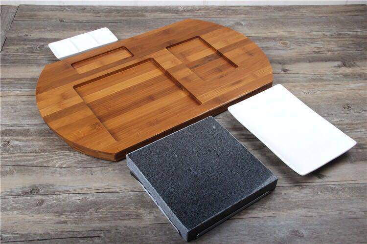 花岗岩烤肉板 火山岩石板烧韩国烤肉西餐牛排烧烤盘酒店石头餐具 日式