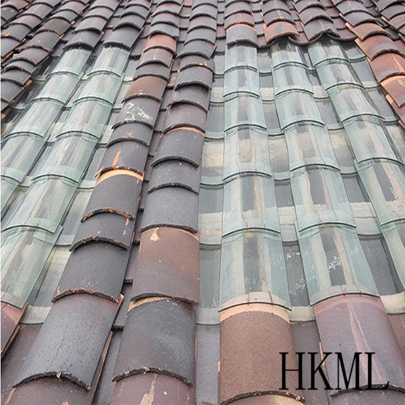 老式玻璃瓦四合院青瓦半孤型阳光板水沟瓦透明瓦仿古式亮瓦1片装hkml