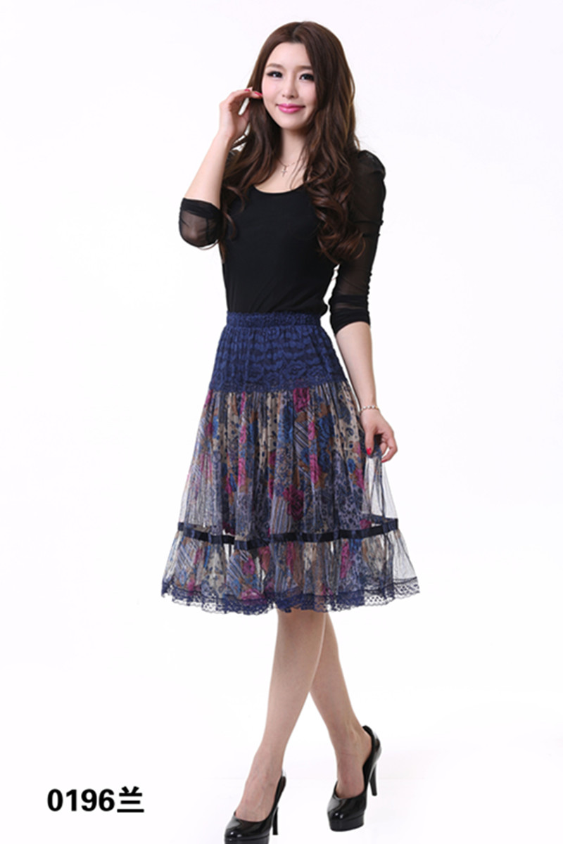 中老年下半身裙人子百褶短裙中年妈妈装松紧腰女广场舞大摆裙子018