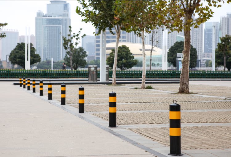 加厚钢管警示柱防撞柱固定桩道路地桩活动可拆卸反光柱路桩挡车桩固定