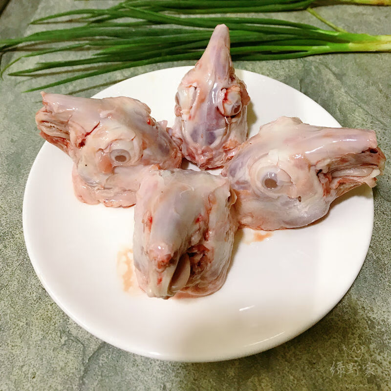 新鲜兔头兔肉现杀冷冻兔脑壳速冻广纳力驰精品大兔头10个2935斤