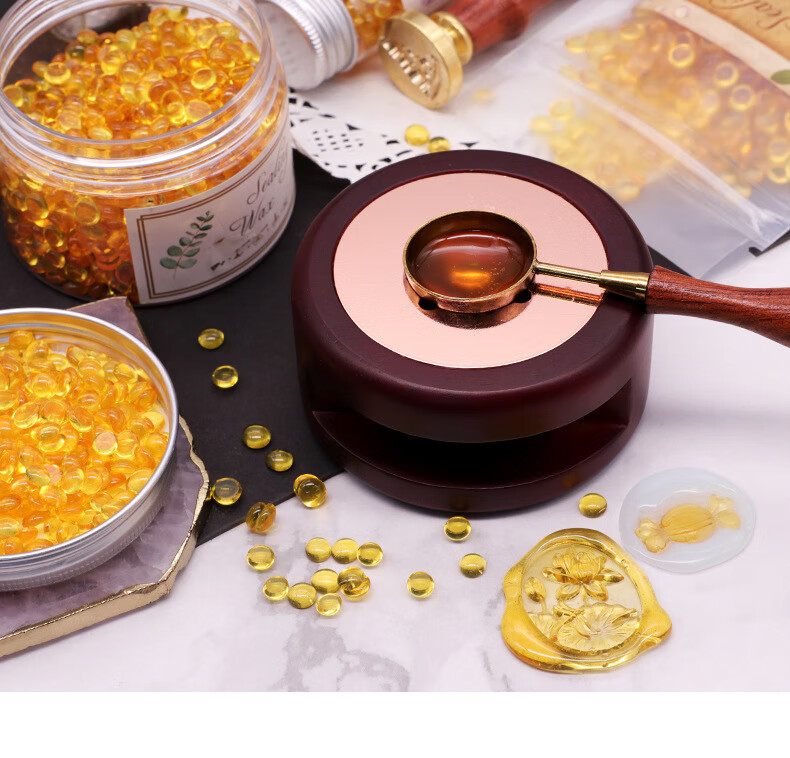 火气印章蜡蜡 火漆胶粒多款包装琥珀金透明鲛人泪 火漆印章蜡粒 透明