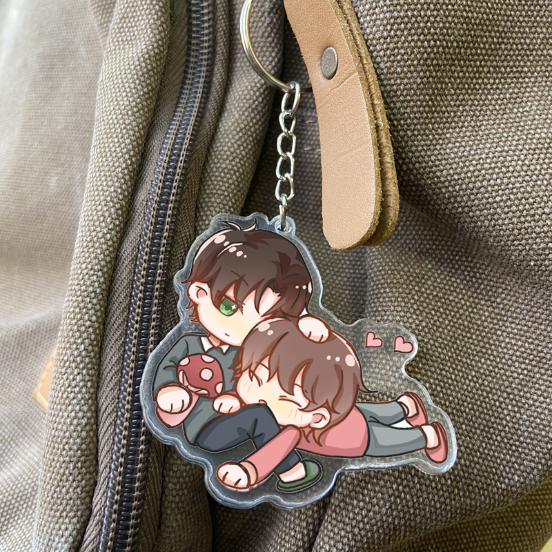 小蘑菇立牌周边 小立牌钥匙扣挂件 双面夹层一十四洲小说周边 钥匙扣