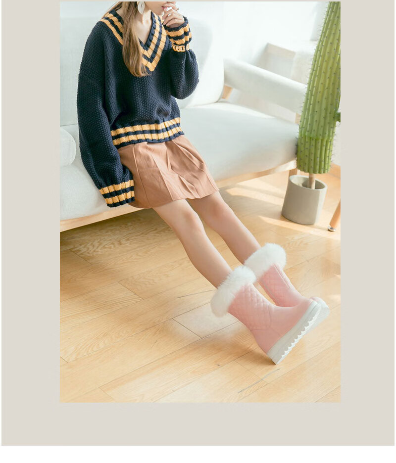 韩版女童雪地靴冬季儿童棉鞋加绒加厚防水小女孩中大童公主短靴子瑞央