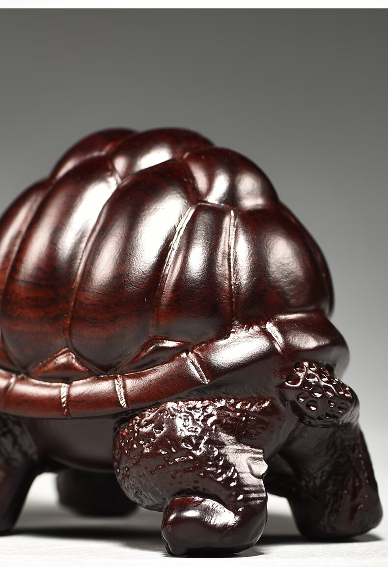 福渊阁木雕乌龟摆件实木质富贵甲天下红木长寿龟家居客厅工艺品精雕