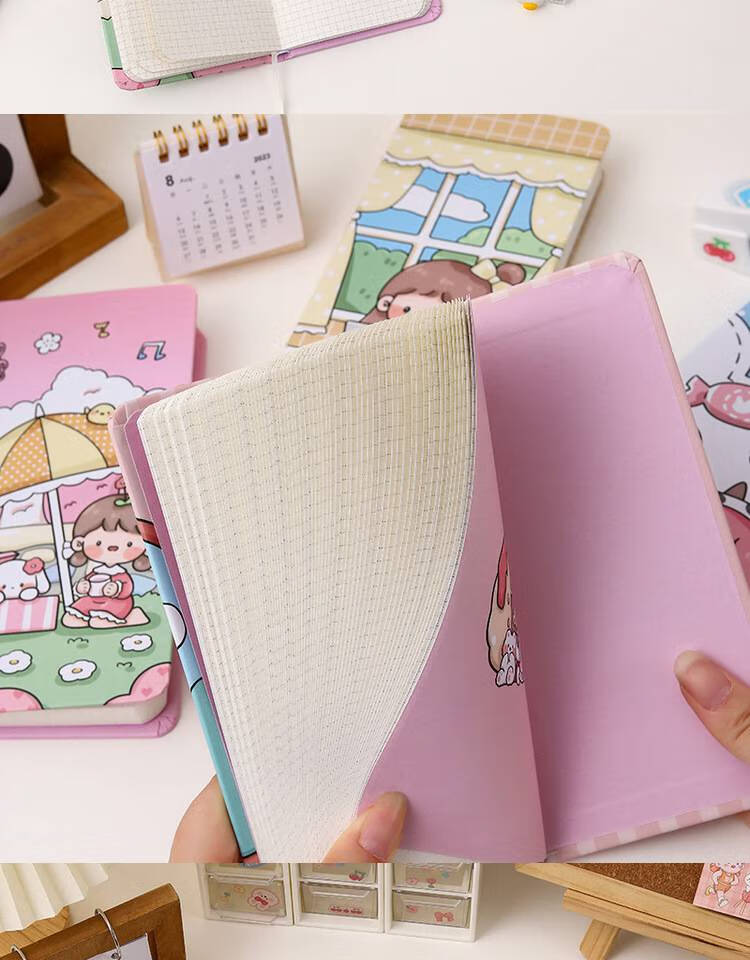 杰纳顺笔记本子高颜值小仙女 weeks儿童可爱卡通少女心长款手账本小