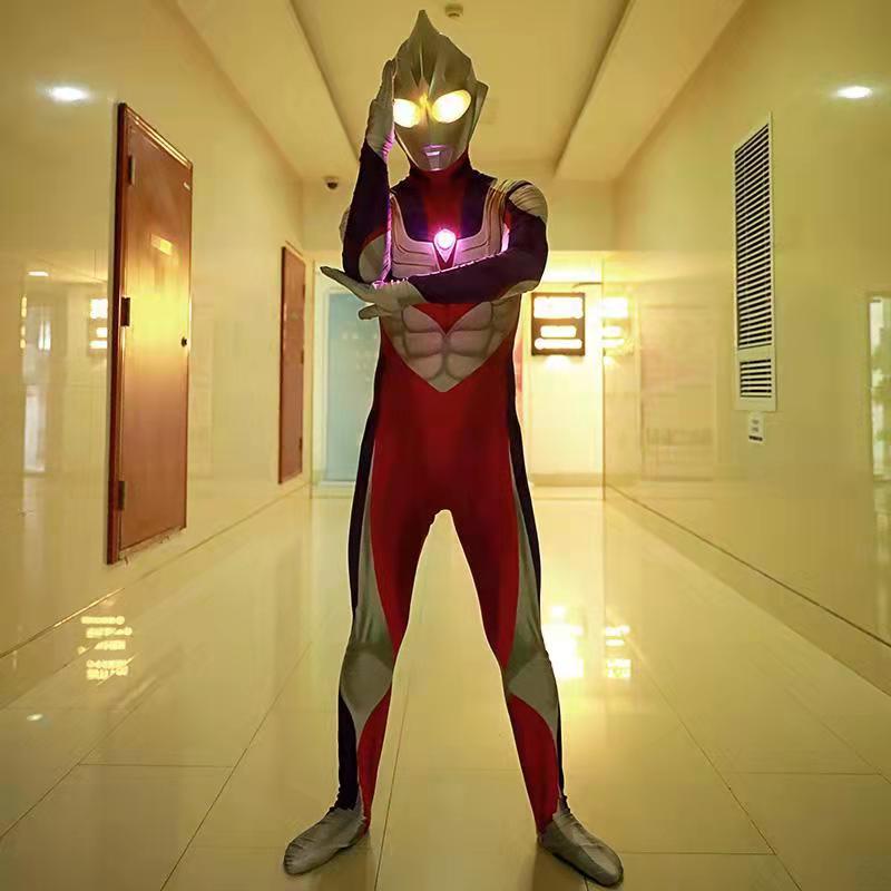 奥特曼皮套紧身 迪迦奥特曼真人紧身衣皮套cos表演道具儿童男孩大人