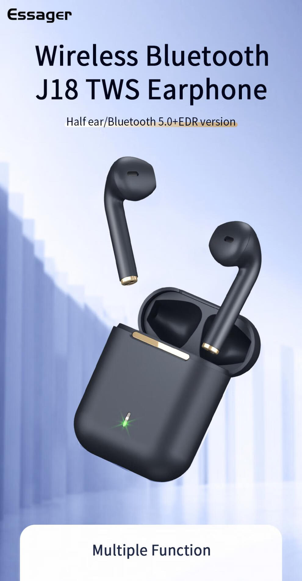 舒姆j18tws蓝牙耳机新款适用华为带充电仓盒触控无线耳机白色