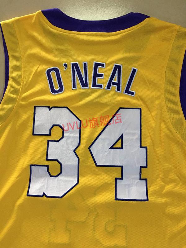 奥尼尔34号球衣nba湖人队248号23号刺绣套装篮球服定制 奥尼尔紫金34