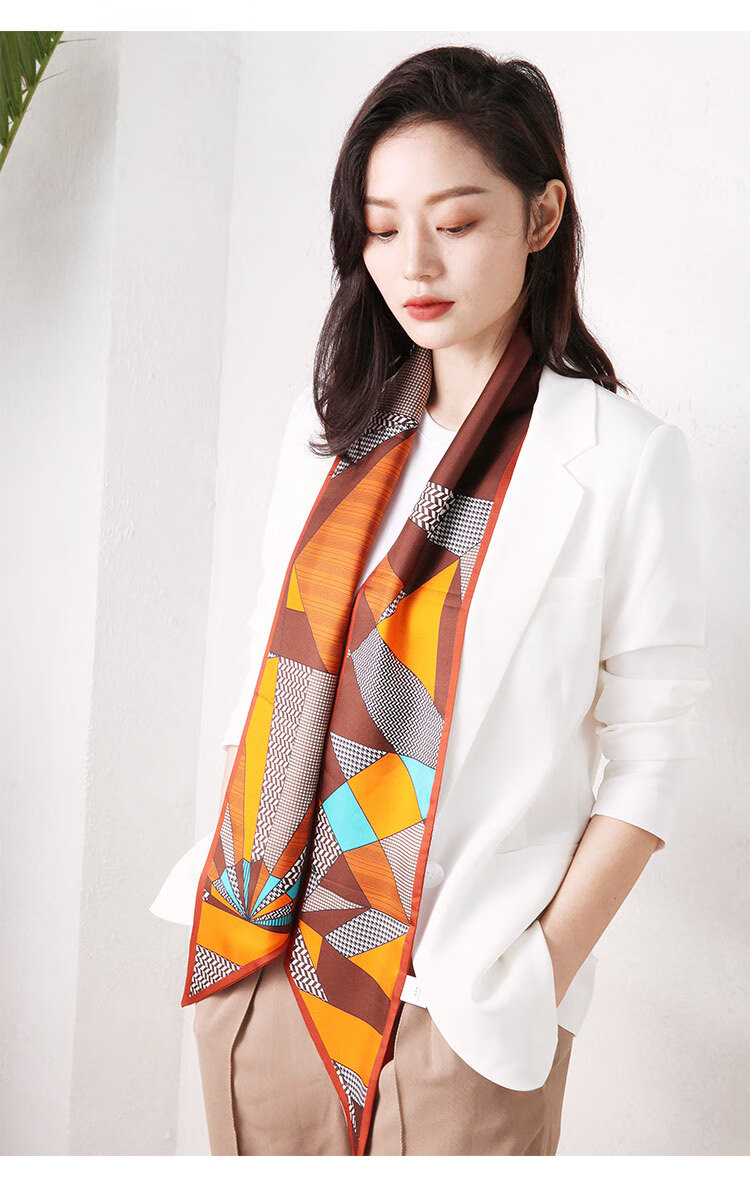 名牌旗舰官方专卖明星网红同款名媛真丝丝巾女百搭春秋双层双面大飘带