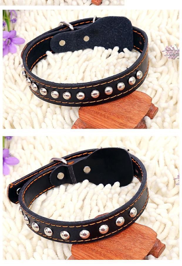 狗圈牛皮狗脖圈真皮革项圈大狗狗项圈小型犬颈圈金毛中型大型犬狗脖套