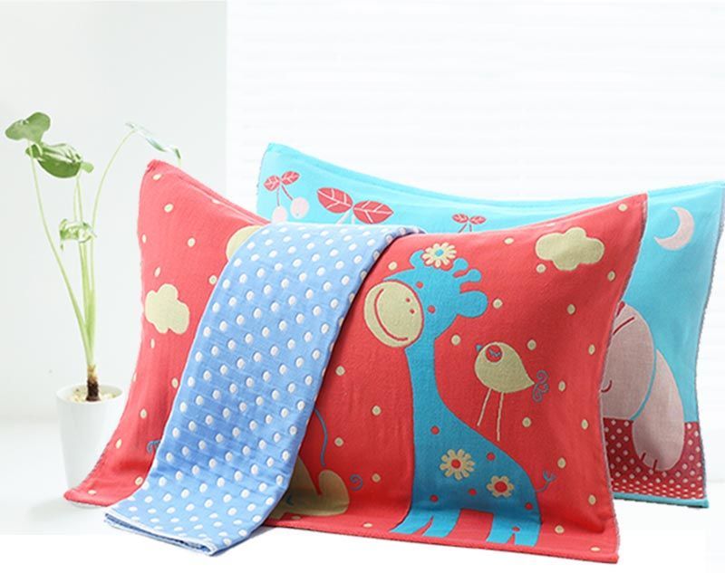 两条装枕巾一对三层纱布枕头巾不掉色不起球单人大枕巾 【巴黎铁塔