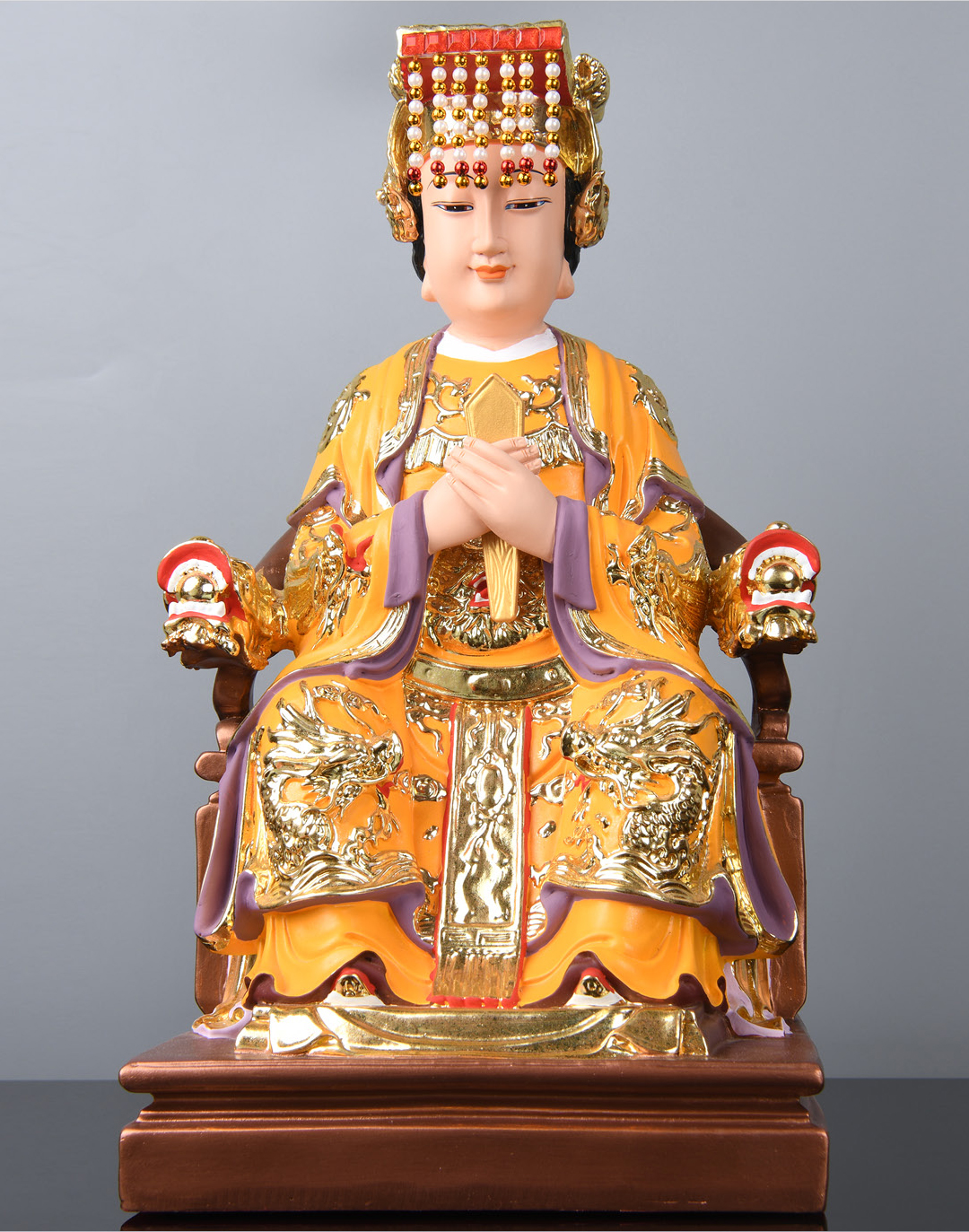 妈祖神像家用佛堂供奉树脂彩绘天后天上圣母海神娘娘风水摆件19寸