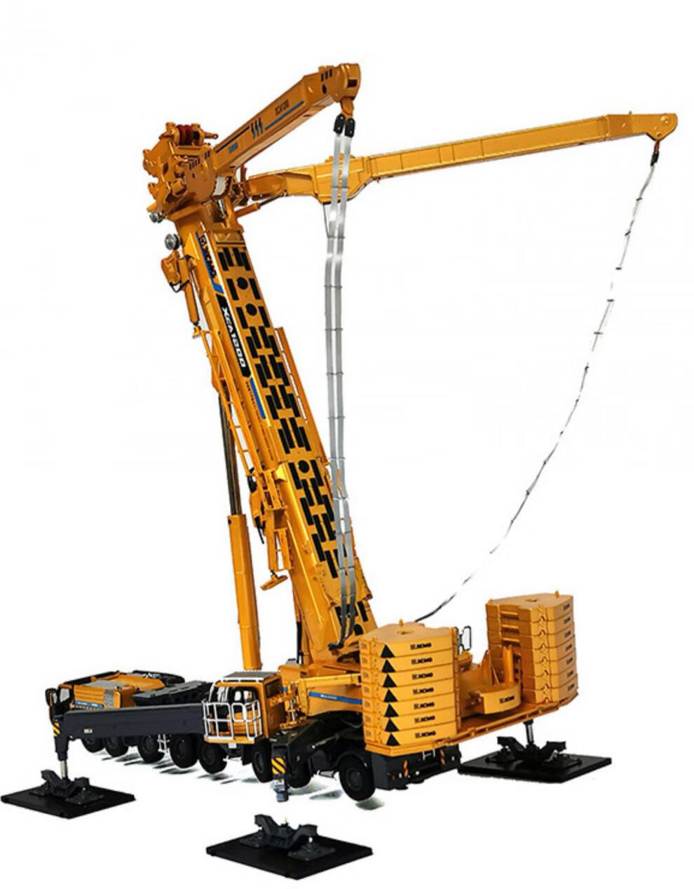 徐工吊车模型 雅高1:50徐工xca1200吨全地面起重机吊车模型 原装黄 双