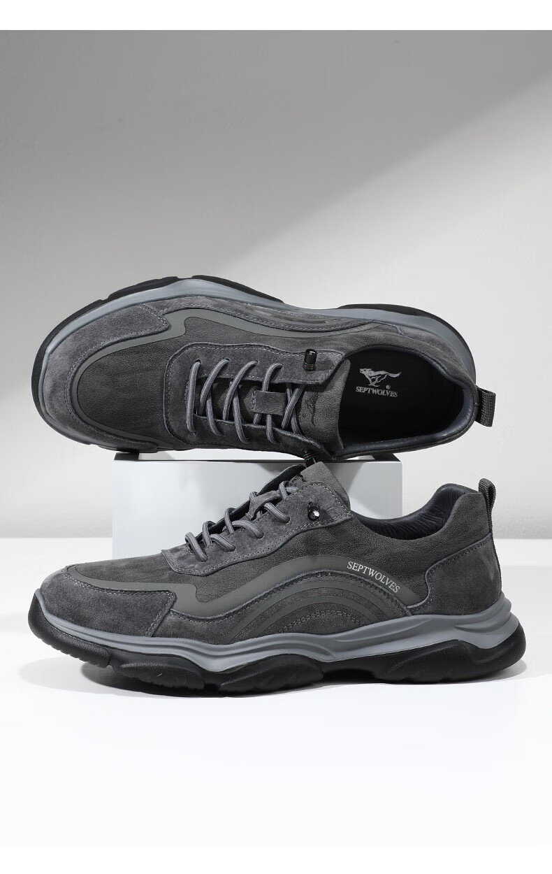 七匹狼鞋子男鞋休闲鞋 秋季新款男士运动鞋 潮流百搭时尚真皮鞋 ydx