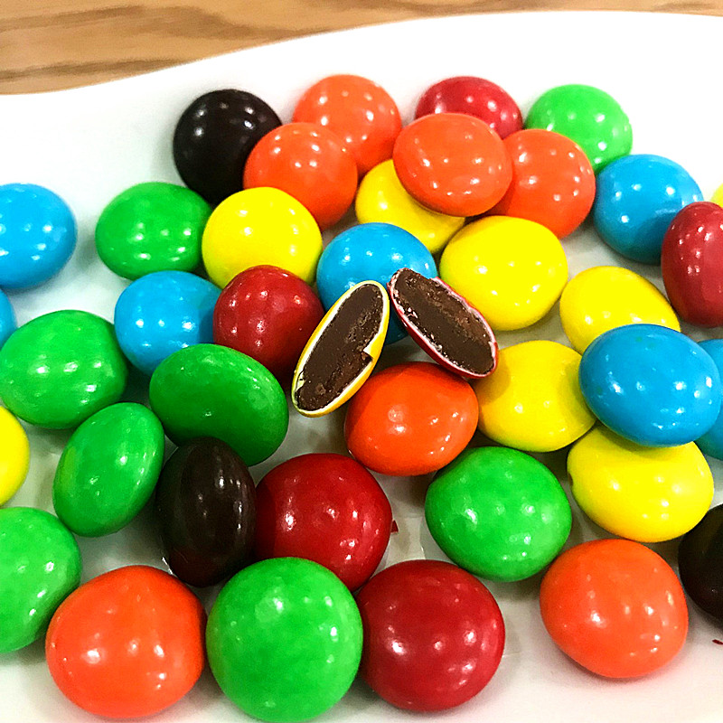 9折 代可可脂彩虹纽扣巧克力豆喜糖豆婚礼烘焙零食装饰喜糖果小纽扣1