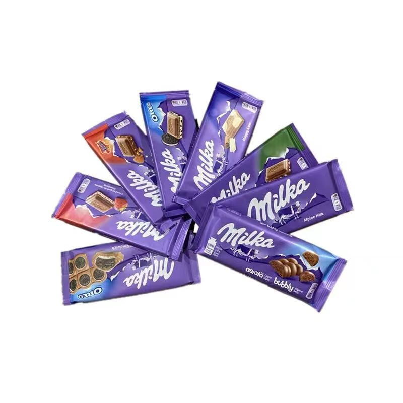 德国进口milka妙卡气泡妙卡榛仁草莓酸奶趣多多巧克力