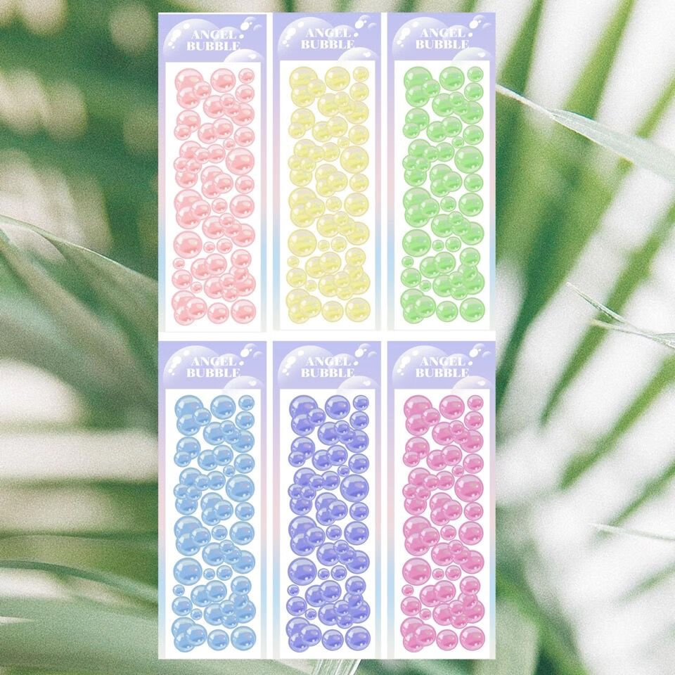 泡泡贴纸来喽 镭射泡泡贴纸咕卡装饰素材贴纸闪闪手机装饰贴画 橙色