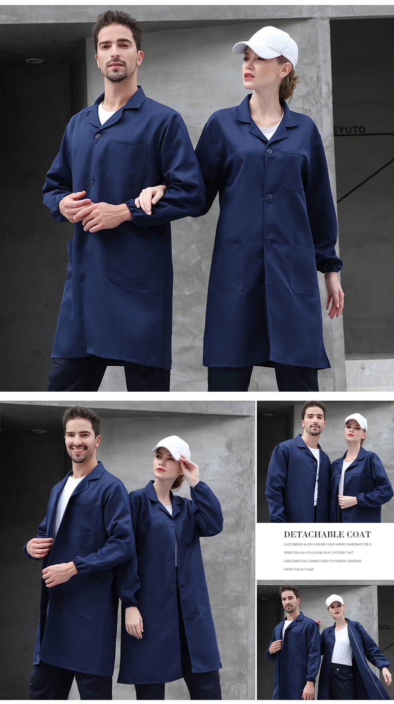 蓝大褂工作服加肥加大搬货衣服大褂男蓝长款防尘耐脏劳保食品厂搬运服