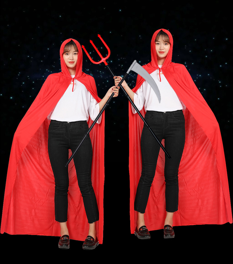 圣诞节死神披风装扮服装巫婆儿童披风黑色红色小红帽斗篷演出服成人