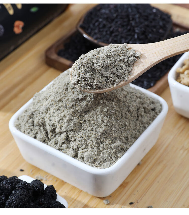 谷莱依黑芝麻糊黑芝麻核桃桑葚黑豆粉黑芝麻粉早餐粉即食代餐粉600g2