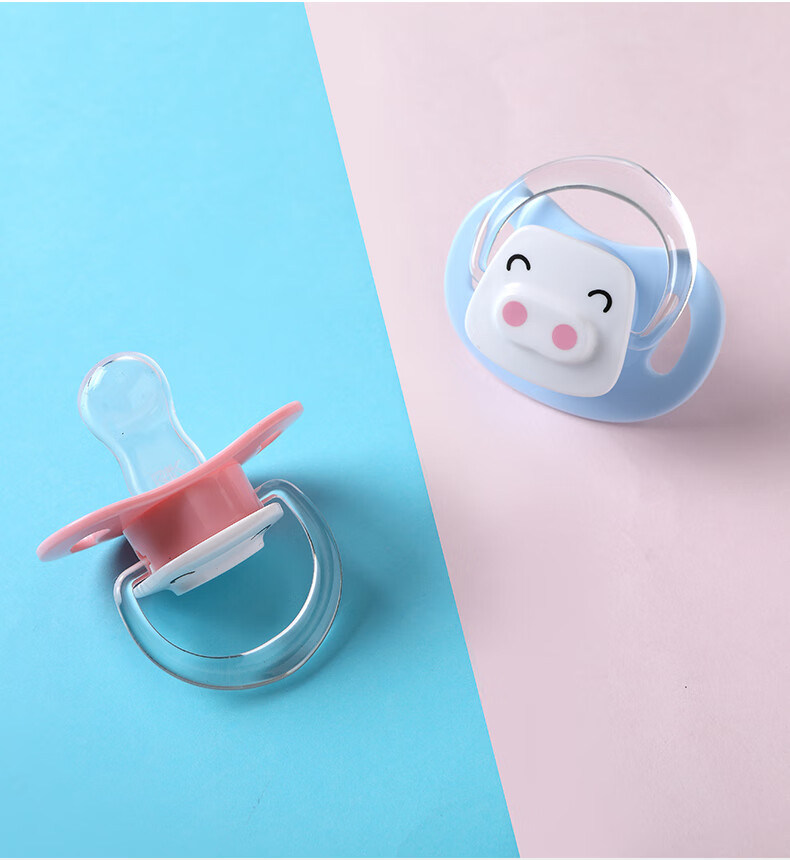 安抚奶嘴婴儿硅胶安睡奶嘴 新生儿宝宝安慰奶嘴带盖0-6-18个月 全硅