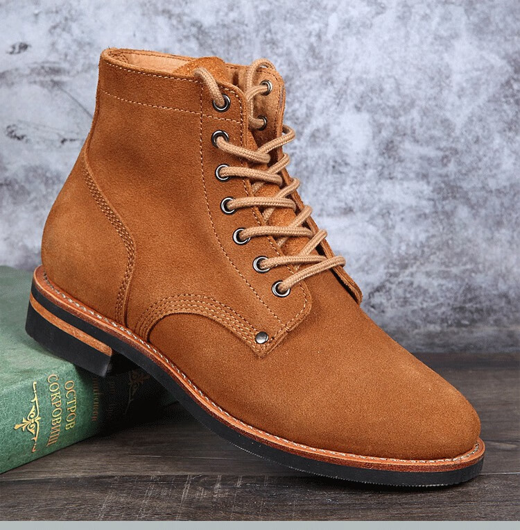 固特异手工翻毛大逃亡靴 高帮工装靴m43作战靴户外休闲皮鞋男品质定制