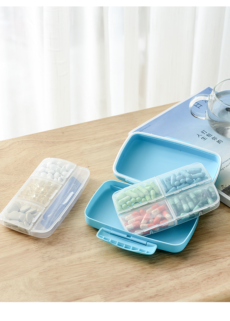 沃之沃药盒便携一周早午晚随身装药小盒子7天分装大容量药丸药片药物